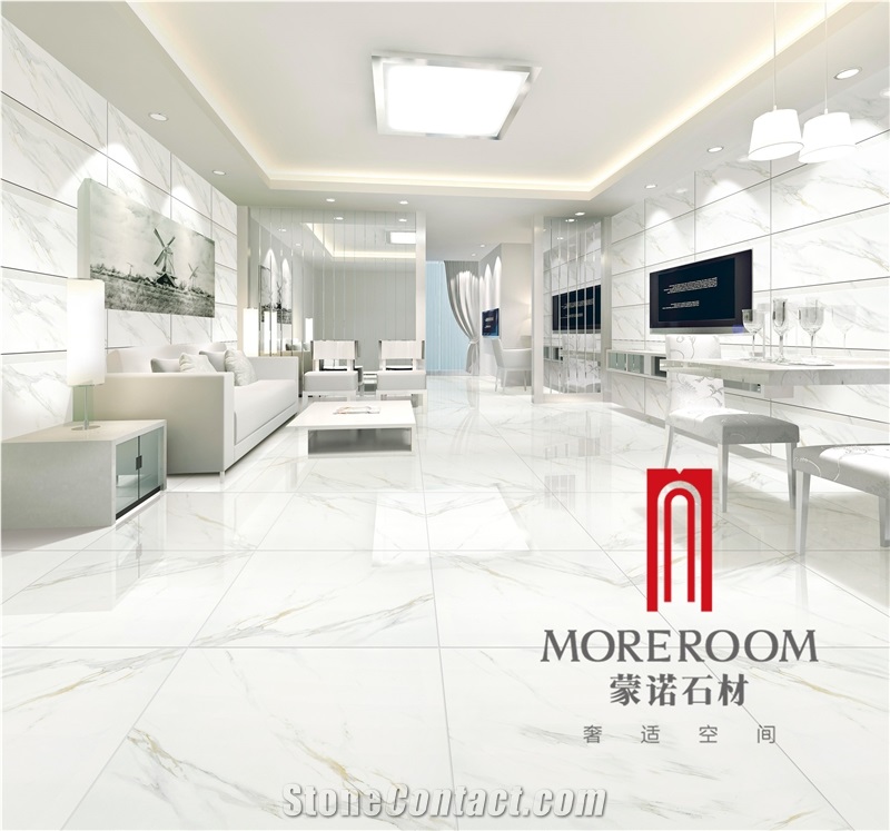 Calacatta White Porcelain Tiles Low Price Ceramic Tiles With Marble Look Porcelain Tile From China Stonecontact Com