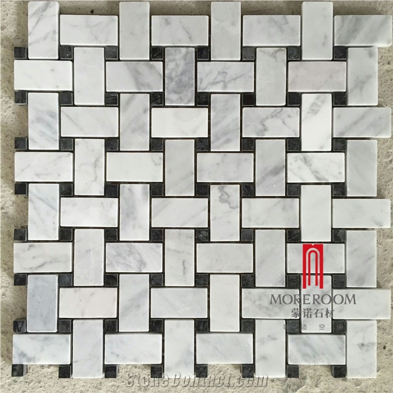 Carrara White Marble Mosaic Tile Picture with Small Waterjet Cutting Machine Mosaic Pattern