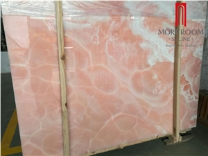 Chinese Supplier Precious Pink Onyx Stone with Fiberglass or Glass
