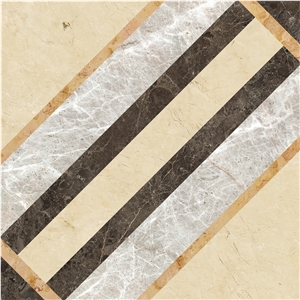 Cream Beige Marble and Black Marble Composite Marble China Cheap Marble Tile