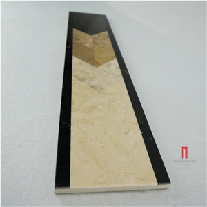 Crema Marfil Thin Laminated Marble Border Design