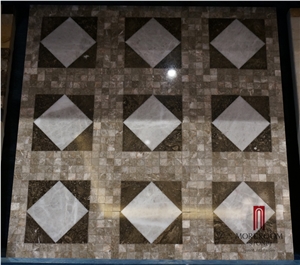 Grey and Brown Marble New Square Shape Mosaic Design Bathroom Medallion Marble Tile