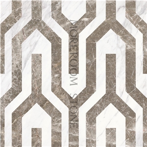 North America Hot Sale 18 Level Grey Composite Marble Floor Tiles for Villa Decoration