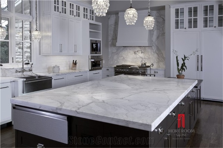 Polished Calacatta White Marble Countertop