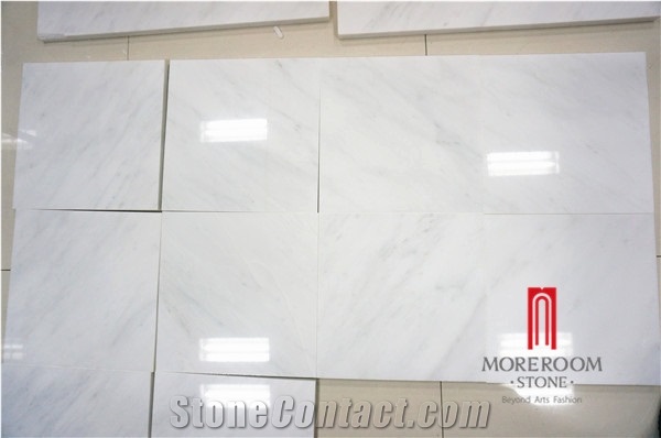 Polished Chinese East Marble Flooring Tiles, Oriental White Marble Tile with Grey Vein
