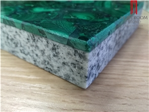 Royal High Polished Green Malachite Mosaic Marble Tile Laminated Granite