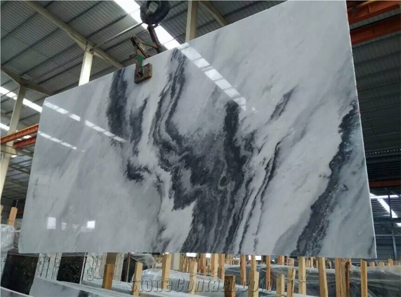 Natural Cloudy White Marble Tile