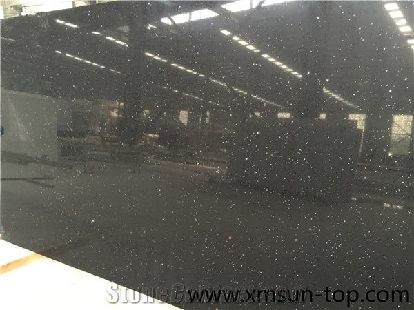 Black Grain Quartz Kitchen Countertop Artificial Quartz Tops