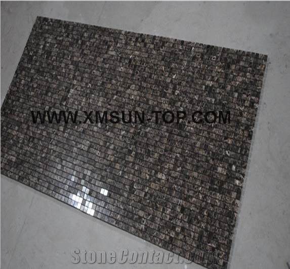 Brown Marble Square Mosaic/Polished Decorative Mosaic/Natural Stone Mosaic/Wall Mosaic/Floor Mosaic/Interior Decoration/Customized Mosaic Tile/Mosaic Tile for Bathroom&Kitchen&Hotel Decoration