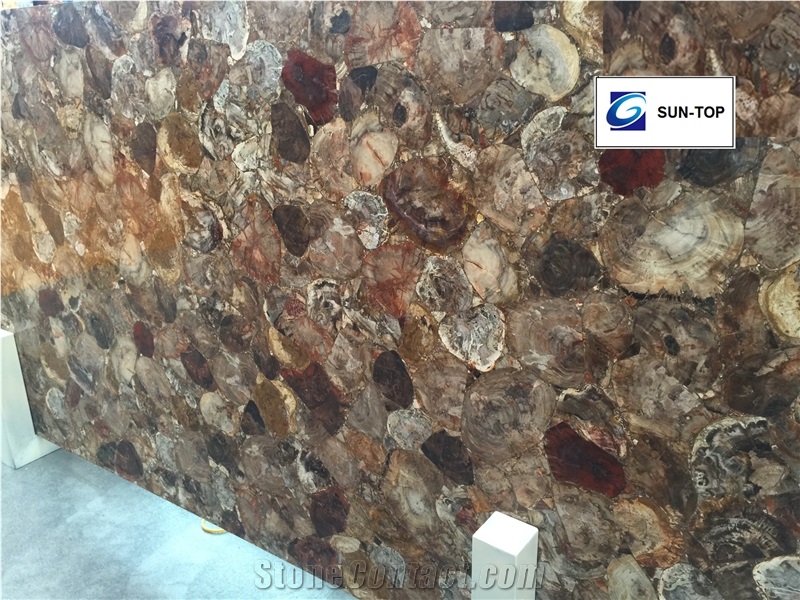 Brown Stump Onyx Wall Tile/Dark Brown Wood Jade Walling/Brown Building Stone/Interior Decoration/ Wall Tile for Hotel& Villa