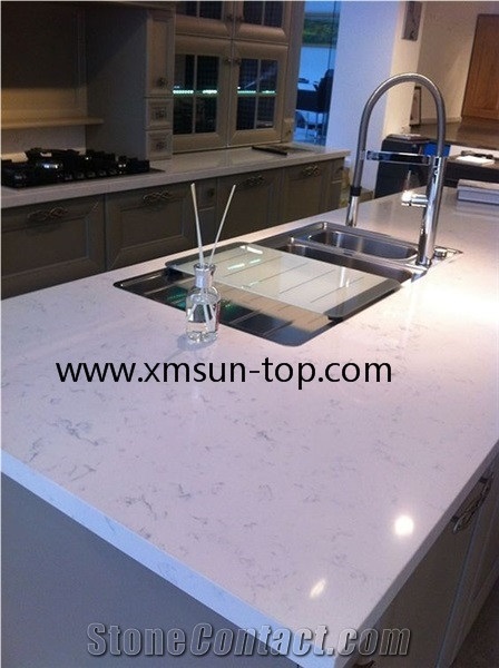 Carrara Quartz Countertop Artificial Tops Engineered Carrara Quartz Countertop Artificial