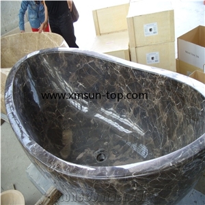 China Emperador Dark Marble Bathtub, Bathroom Tub, China Brown Marble Bath Tubs, Marble Bathtubs
