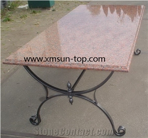 China G562 Granite Countertops, Maple Red Granite Rectangle Countertop Island Top, Tabletops, Maple Leaves Worktop, Cenxi Red Table Tops