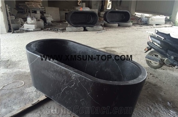Chinese Nero Maquina Marble Bathtubs/Black and White Marble Bath Tubs