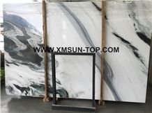 Chinese Panda White Marble Polished Tile&Slab&Cut to Size/White Marble with Black Waves Floor Tile/White&Black Veins Marble Wall Covering/Book Matched Marble Big Slab/Interior Decoration/Natural Stone
