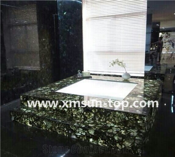 Dark Green Semi-Precious Stone Bathtubs Surround/Semiprecious Bathtubs Panels