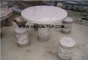 G603 Granite Bench/Mountain Grey Granite Table/Stone Table/Stone Bench/ Exterior Furniture/Stone Garden Tables/Outdoor Chairs/Street Furniture/Landscaping Stone