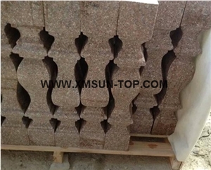 G687 Granite Staircase Rails/Peach Red Granite Handrail/Peach Blossom Red Gutian Granite Railings/Gutian Peach Flower Red Granite Balustrades/Gutian Taohua Hong Baluster/Peach Purse Granite