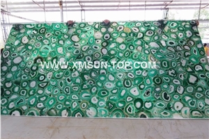 Green Agate Semiprecious Stone Big Slabs & Tiles & Gangsaw Slab & Strips (Small Slabs) & Customized & Wall/Floor Covering/Green Semi Precious Stone Panels/Green Stone Flooring/Interior Decoration