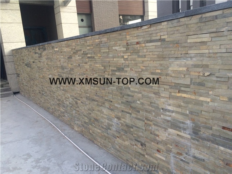Grey and Yellow Cultured Stone Wall Tiles/Culture Stone Walling/Multicolor Culture Stone Wall Cladding/Exterior Decoration