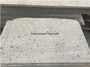 Grey Lava Stone Staircase, Lava Stone Stair Riser, China Grey Basalt Steps, Grey Lava Stone Tiles for Pavement
