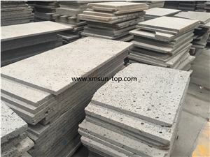 Grey Lava Stone Staircase, Lava Stone Stair Riser, China Grey Basalt Steps, Grey Lava Stone Tiles for Pavement