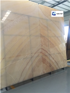 Light Yellow Joint Onyx/Yellow Onyx with Brown Veins/Multicolor Jade Big Slabs&Tiles&Gangsaw Slab&Strips (Small Slabs)&Customized&Wall/Floor Covering/Onyx Stone Flooring/Onyx Wall Covering/Interior