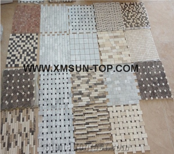 Mable Mosaic Wall Tiles/Natural Stone Mosaic Walling/Mable Mosaic Building Ornaments/Building Stones/Polished Stone/Decorative Stone Mosaic
