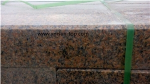 Tianshan Red Granite Kerbstone, Red Granite Kerbstone, G6520 Granite Curbstone, Tianshan Red Side Stone, China Red Granite Kerbs for Outside Road Project