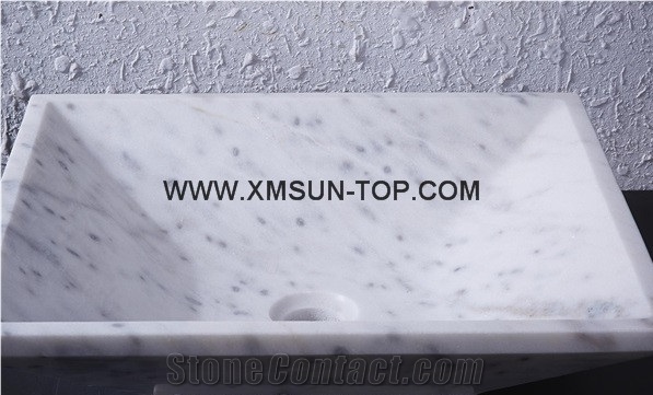 White Marble Basin/White Marble with Patterns Kitchen Sinks/White Stone Bathroom Sinks/Wash Basins/Square Sinks/Solid Surface Basin/Interior Decoration/Natural Stone Basin