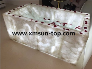 White Semi-Precious Stone Bathtubs/Semiprecious Bath Tubs/Interior Decoration