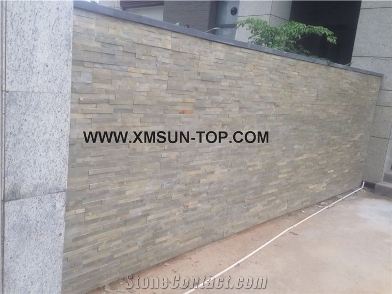 Yellow Cultured Stone Wall Tiles/Culture Stone Walling/Multicolor Culture Stone Wall Cladding/Exterior Decoration