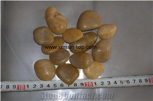 Yellow River Stone&Pebbles, Golden Pebbles, Round Pebbles, Small Shape Pebbles, Polished Pebbles, Pebble for Landscaping Decoration, Wall Cladding Pebble, Flooring Paving Pebble