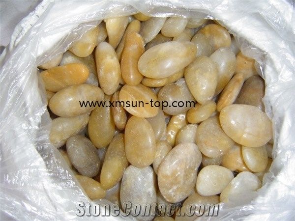 Yellow River Stone Pebbles Golden Pebbles Round Pebbles Small