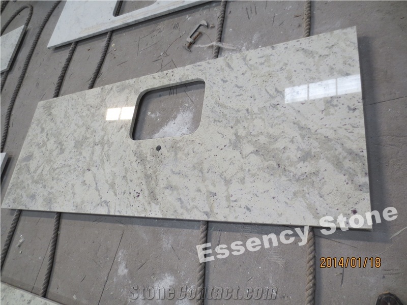 Bianco Andromeda White Granite Kitchen Countertops ,Crystal Lanka White Granite,Sri Lanka Seafoam Green