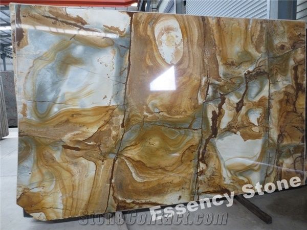 Stone Wood Quartzite Flamenco Gold Semi Precious Quartzite Slabs