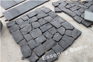 Zhangpu Black Basalt Flagstone,Black Basalt Crazy Paving Stone,Landscaping Road Pavers