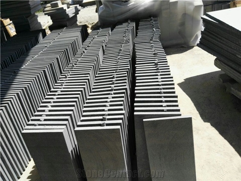 Chinese Sesame Black G654 Sandblasted Tiles and Dropface, Cut-To-Size, Pool Coping, Pavers, Wall Cladding, Wallstone, Coble, Kerb, Facade Stone, Step Treads, Stair, Risers,Staircase, Stair Threshold,