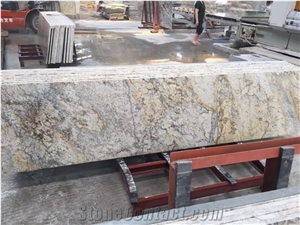 Golden Crystal Granite Polished Countertops, Kitchen Tops