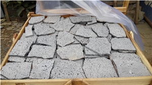 China Black / Black Basalt/ Basaltina / Basalto/ Dark Basalt / Hainan Black / Hainan Black Basalt/ Tiles/ Walling/ Flooring/ Wall Tiles / Slabs / Covering / Lava / Lava Big Hole / Hole Basalt / Hole