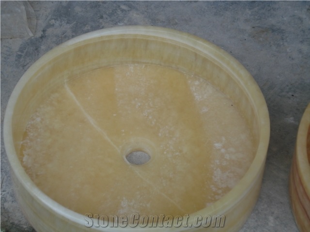 Natural Stone Butter Scotch Onyx Wash Basin