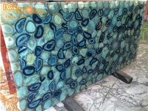 Agate Semiprecious Stone Tiles/Table Decoration Slabs/Blue Agate Precious Stone/Gemstone Slabs Tiles