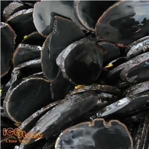 Black Agate Slices from Brazil Semiprecious Stone Slabs Gemstone Slabs