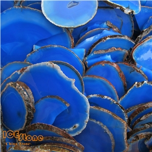 Blue Agate Slices / Blue Agate Semi Precious Stone Panels/Blue Agate Slab