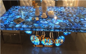 Blue Agate Table Top/Blue Agate Countertop, Blue Semiprecious Stone Tabletops