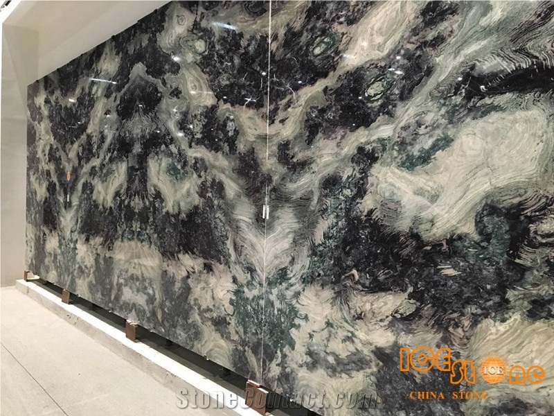 Blue Marble Slabs Marble Wall Covering Tiles Bookmatch