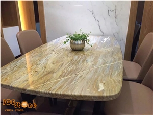 China Barcelona Gold Brecce Bergerac Golden Time Polished Book-Match Slab&Tile Top Quality Building Material for Floor Wall Project Factory