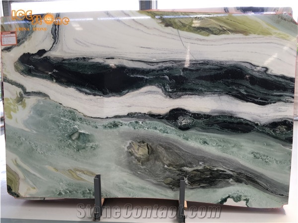 China Dreaming Green Wave Marble, Tiles, Cut to Size, Competitive Price with Good Quality, Bookmatched Natural Stone, Countertop, Tv Set, Hotel Floor
