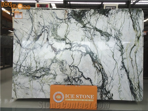 China Factory Polished Natural Stone Aurora Green Vein Marble Slab Wall Tiles Floor Coverings Countertops