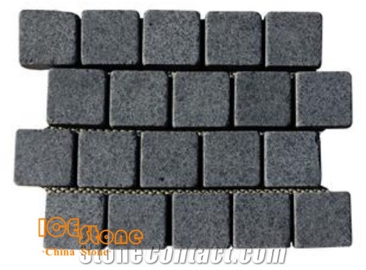 China G684 Black Pearl Basalt Black Granite Polished Flamed Bush Hammered Tumble Slabs&Tiles Network Stick Indoor Outdoor Flooring Pavers Cube Paving